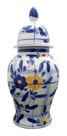 Imagem de Vaso Decorativo Classic Blue White Porcelana Importado 47x22
