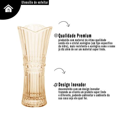 Imagem de Vaso Decorativo de Vidro Cristal Ecológico Para Decoração Plantas Flores Utensílio de Casa Âmbar