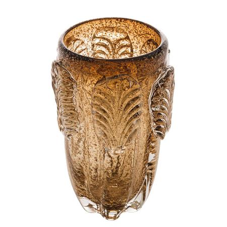 Imagem de Vaso Decorativo de Vidro Murano Leaf Marrom 25cm Lyor