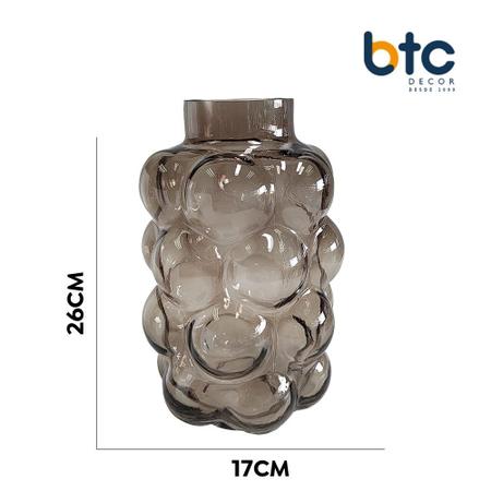 Imagem de Vaso Decorativo em Vidro Marrom BTC 17x17x26cm