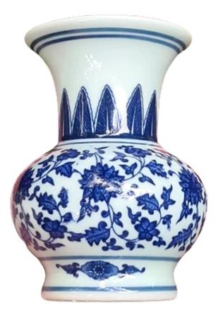 Imagem de Vaso Decorativo Mini Porcelana Azul E Branca Importado 13X10