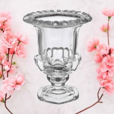 Imagem de Vaso Decorativo Para Flores Cristal Transparente Enfeite de Mesa Estante Design Moderno