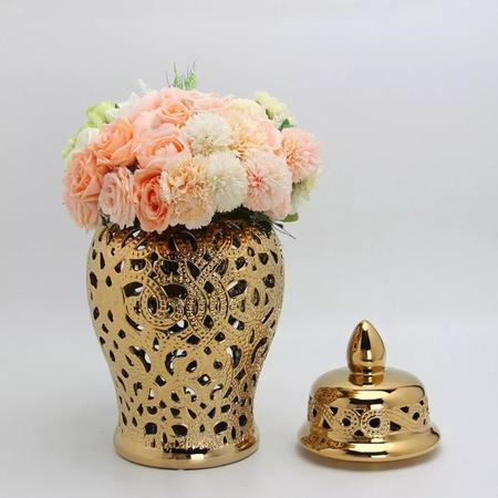 Imagem de Vaso Dourado Decorativo Porcelana Chinesa 36x19