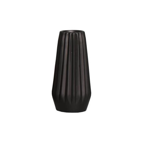 Imagem de Vaso em Cerâmica Decorativo Home Modelo Geométrico G Preto Fosco
