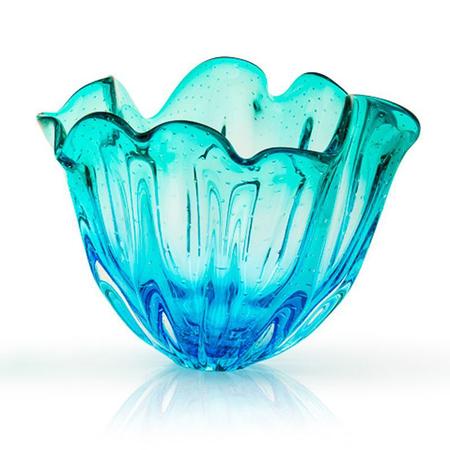 Imagem de Vaso Em Cristal Murano Água Marinha E Verde - São Marcos