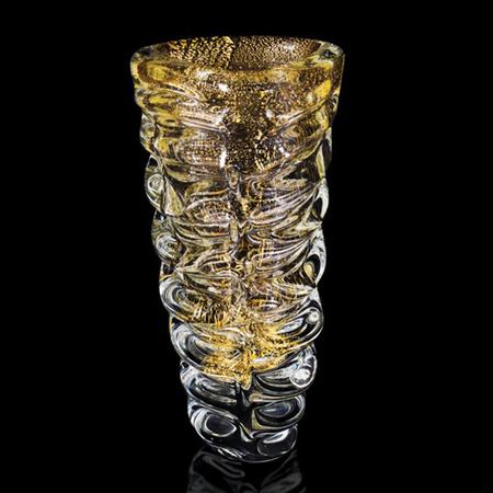 Imagem de Vaso Em Cristal Murano Com Ouro 24K - São Marcos 29cm