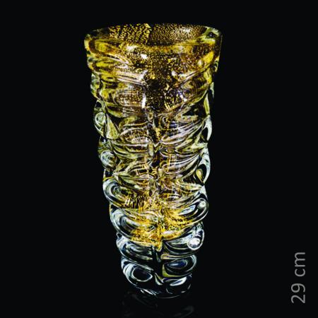 Imagem de Vaso Em Cristal Murano Com Ouro 24K - São Marcos 29cm