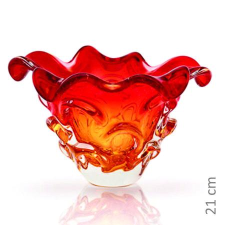 Imagem de Vaso Em Cristal Murano Vermelho E Âmbar - São Marcos 35Cm