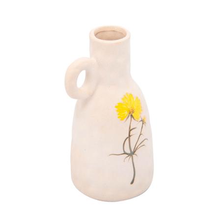 Imagem de Vaso garrafa decor de ceramica flor amarela trento wolff