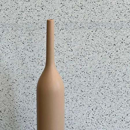Imagem de Vaso Garrafa Decorativo em Cerâmica Bege Areia 40,5 x 7cm