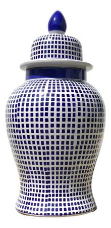 Imagem de Vaso Grande Decorativo Porcelana ul E Branca 65Cm Altura