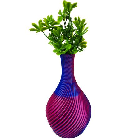 Imagem de Vaso Jarro Espiral 22 cm Decoração Sala Bicolor Vermelho e Azul