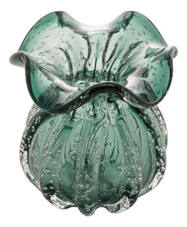 Imagem de Vaso Murano De Vidro Italy Verde Esmeralda  Lyor 10x11cm