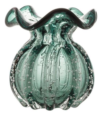 Imagem de Vaso Murano De Vidro Italy Verde Esmeralda  Lyor 10x11cm