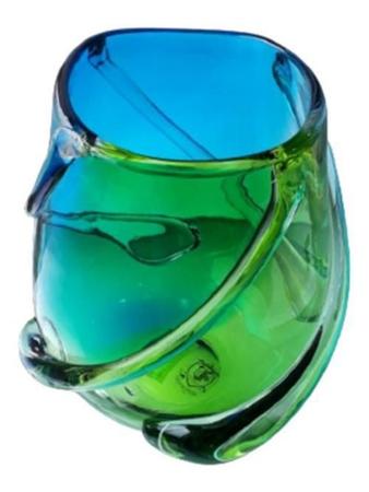 Vaso Murano Decorativo Bicolor Verde Amarelo 26 X 23 - Vacheron Imagem de Vaso Murano Decorativo Bicolor Verde Amarelo 26 X 23