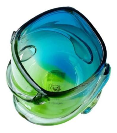 Vaso Murano Decorativo Bicolor Verde Amarelo 26 X 23 - Vacheron Imagem de Vaso Murano Decorativo Bicolor Verde Amarelo 26 X 23