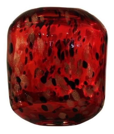 Imagem de Vaso Murano Decorativo Vermelho Preto Bicolor 19,5 X 17