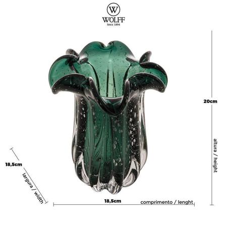 Imagem de Vaso Murano Italy Verde Esmeralda 18cm x 21cm - Wolff