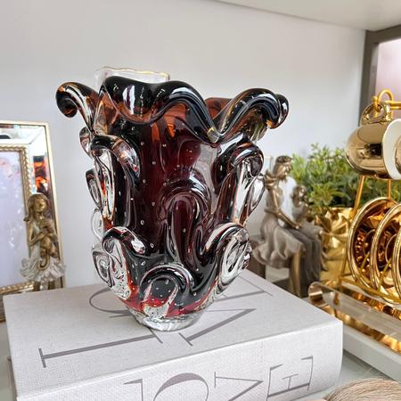 Vaso Decorativo Cristal Murano Bojudo São Marcos - Guia da Loja