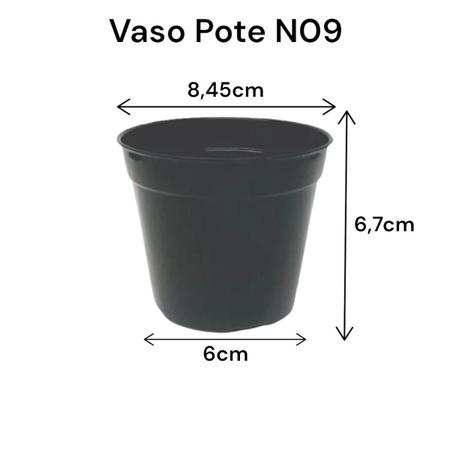 Imagem de Vaso Pote Preto N09 6Cm L X 6,7Cm A 100 Unidades