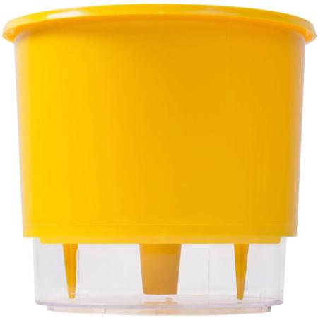 Imagem de Vaso Raiz Autoirrigavel Médio N3 Amarelo Flores Kit 3 Peças