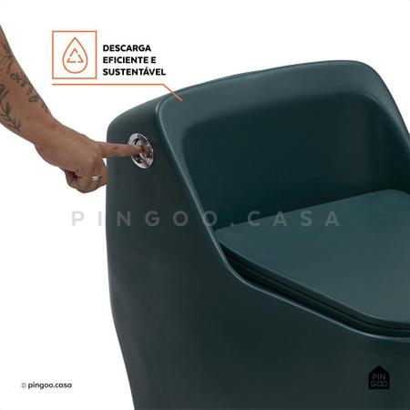 Imagem de Vaso Sanitário Monobloco Caixa Acoplada Peridoto Pingoo.casa - Verde