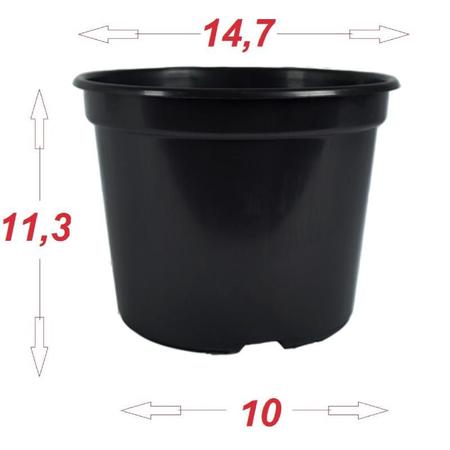 Imagem de Vasos Plasticos Rigido Resistente Pote 15 Pretos de 1 Litro- 300 unidades