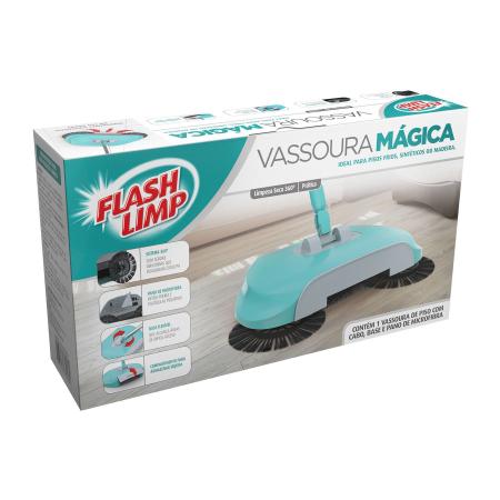 Imagem de Vassoura De Piso Mágica Feiticeira Com Cabo Inox 360º FlashLimp MOP0184