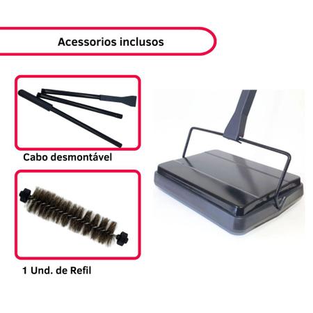 Imagem de Vassoura Mágica Multi 1 Escova + Refil Varre Bem Pisos Tapete Pó