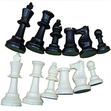 Vbestlife Chess, Torneio de Peso Jogo de Xadrez Jogo de Tabuleiro  Internacional Peças de Xadrez Completas Chessmen Set Black & White  International Chess Set (Grande 77mm) - Jogo de Dominó, Dama e