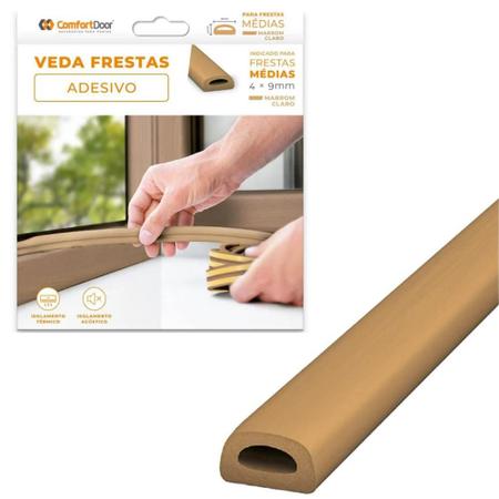 Imagem de Veda Fresta Adesivo 3M de PVC Flexível Vedação de Porta Janela Armários Proteção Contra Poeira Insetos Odores Som - 1 Metro