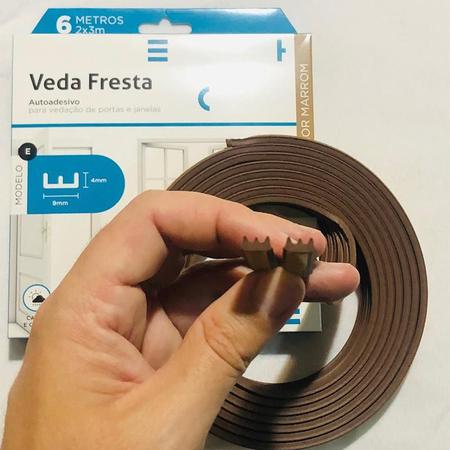 Imagem de Veda Fresta Autoadesivo Modelo E Marrom - Stamaco Home