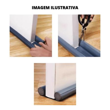 Imagem de Veda Porta Protetor Rolinho de 80cm - Proteja sua casa de insetos e poeira! Fácil instalação e ajustável para portas de até 4cm.