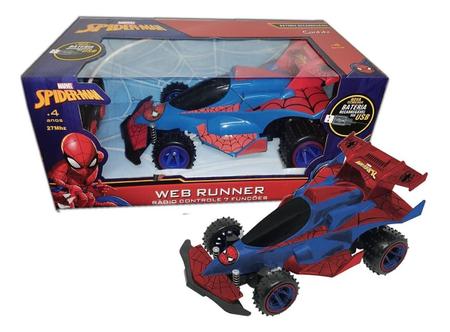 Carro de Controle Remoto Web Runner Homem Aranha - Candide