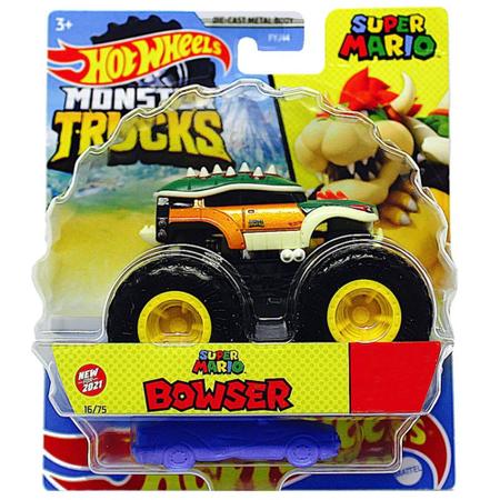 Hot Wheels Monster Trucks 1:64 Super Mario Themed Vehicle - Mario