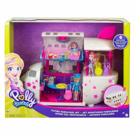 Veículo e Boneca - 2 em 1 - Polly Pocket - Jatinho Fabuloso - Mattel