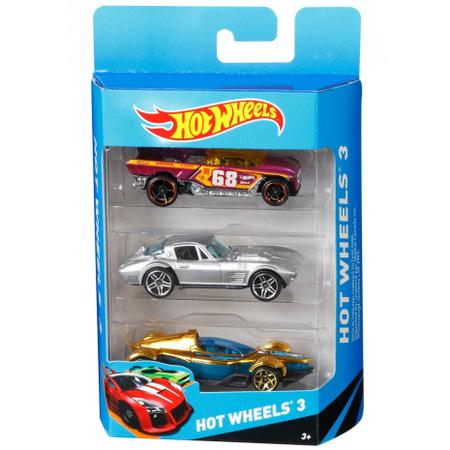 Pacote Com 3 Carrinhos Hot Wheels Original S/ Repetir Mattel