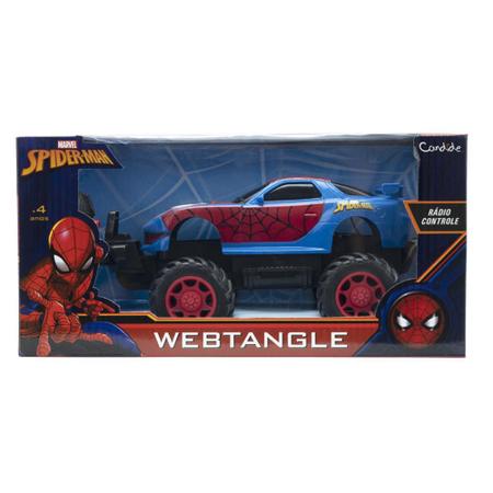 Brinquedo Infantil Carro Controle Remoto Web Tangle Homem Aranha