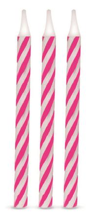 Imagem de Vela Aniversário Palitinho Espiral Pink e Branco - 16 unid - Silverfestas