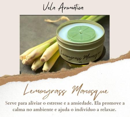 Imagem de Vela Aromática Lemongrass Manosque 100g/Latinha dourada 