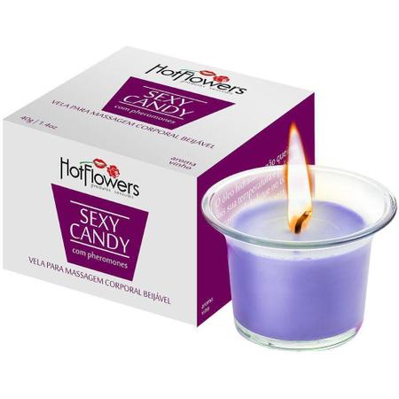 Imagem de Vela Beijável Sexy Candy - Vinho 40g -Kit c/10 Und