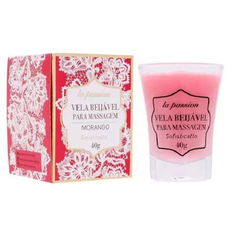 Imagem de Vela Corporal Para Massagem Beijável e Aromática 40g MORANGO