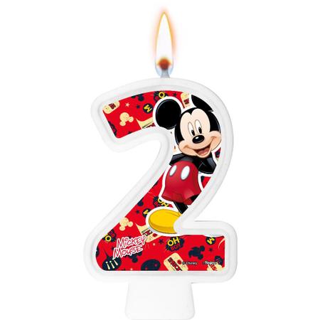 Imagem de Vela Mickey Mouse Disney - Número Bolo Aniversário
