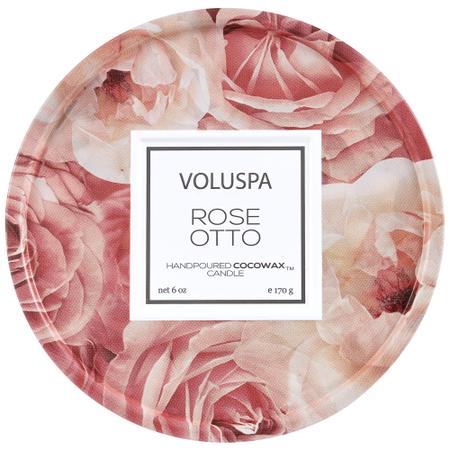 Imagem de Vela Voluspa 2 Wick Tin Rose Otto Scent 25h de tempo de queima