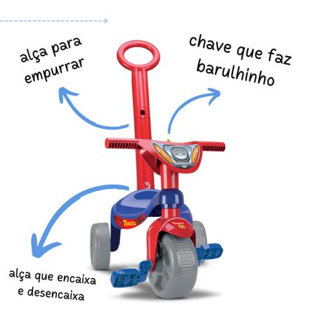 Triciclo velotrol andador com pedal mini moto infantil feminina motoquinha  de brinquedo totoca de 3 rodas motinha