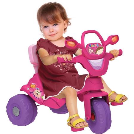 Imagem de Velotrol Triciclo Passeio E Pedal Tonkinha Rosa Bandeirante