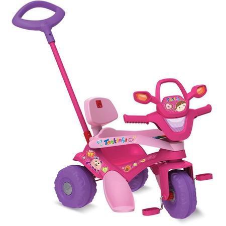 Imagem de Velotrol Triciclo Passeio E Pedal Tonkinha Rosa Bandeirante