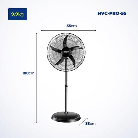 Imagem de Ventilador Coluna Turbo Pro 55 150w 127v Nvc-pro-55 Mondial Preto