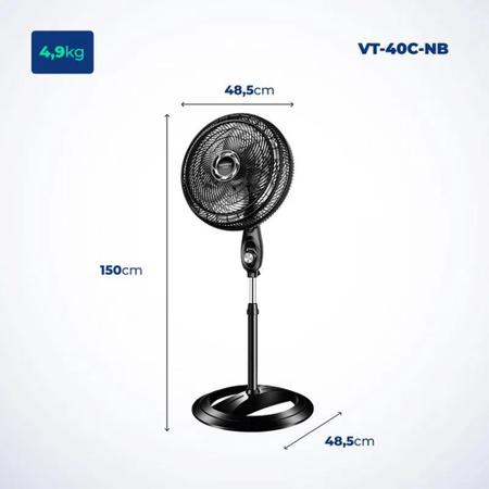 Imagem de Ventilador de Coluna Mondial 6 pás Turbo VT-40C-NB 110V