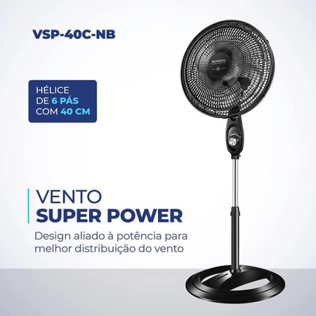 Imagem de Ventilador de Coluna Mondial Super Power 6 Pás VSP-40C-NB - 40cm 110V